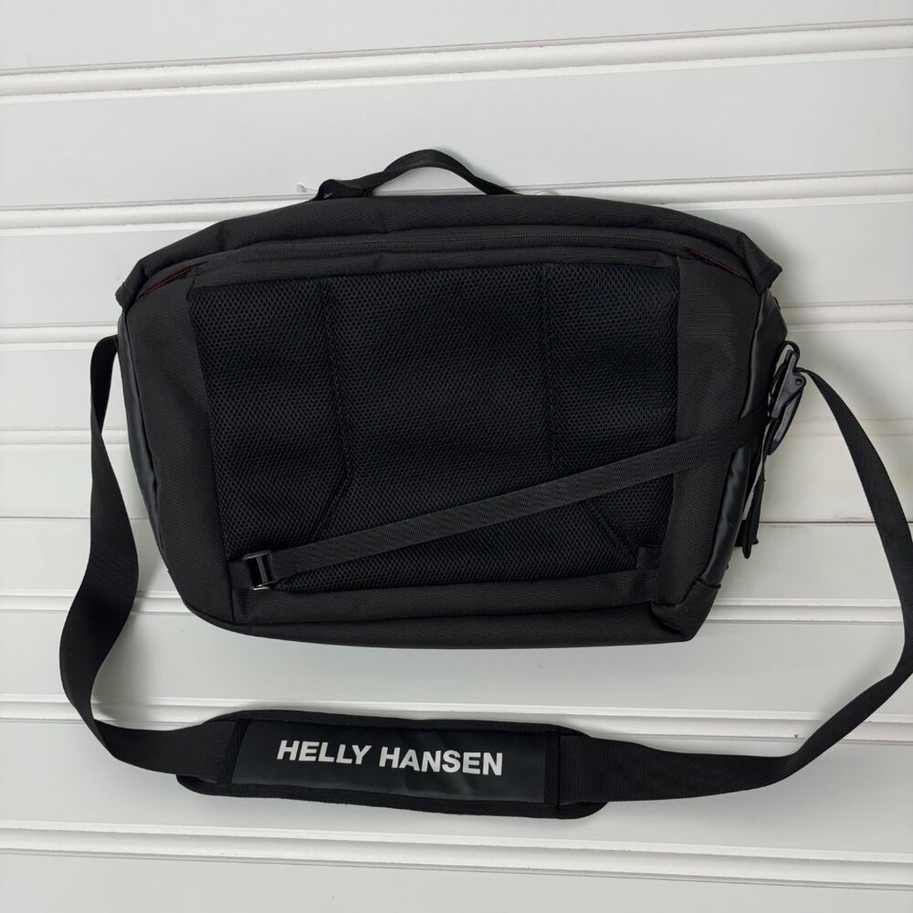 Helly Hansen Black Messenger Bag Adjustable Shoulder Strap Broken Back Zipper - Picture 6 of 16
